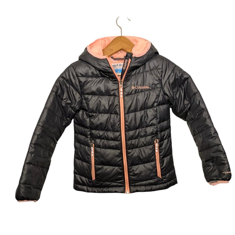 Columbia Gold 550 TurboDown Hooded Girls Puffer Jacket - Size Small 7/8